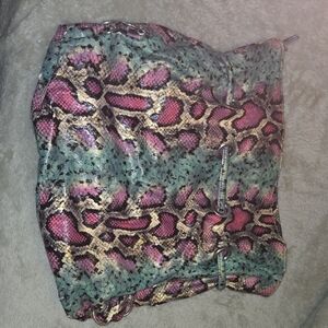 Stylish Multicolor Snake Print Skirt